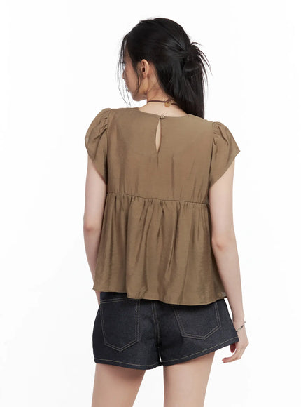 tiered-puff-sleeve-blouse-cl501