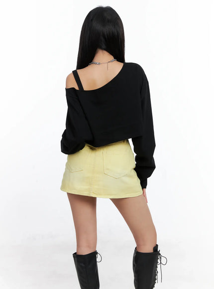 Asymmetrical Off-Shoulder Crop Top CS525