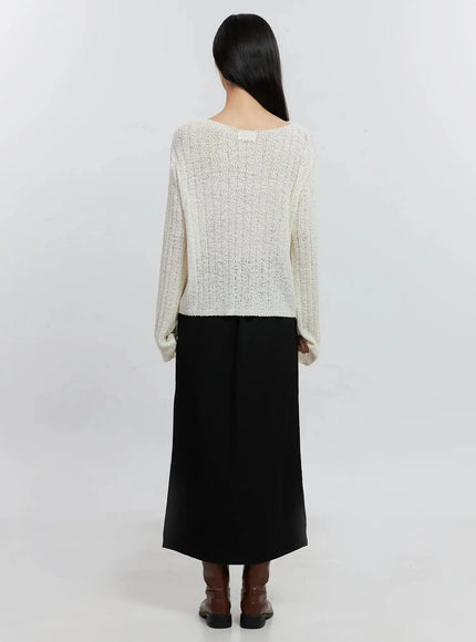 Cozy Boatneck Long Sleeve Sweater IS515