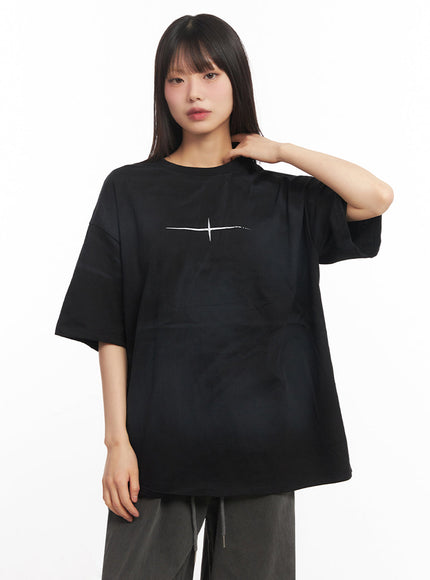 Spray-Dye Graphic Oversize T-Shirt IY502