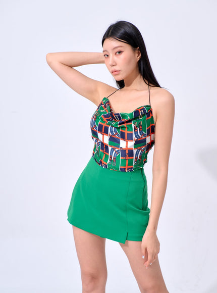 Graphic Neck Strap Top IA324