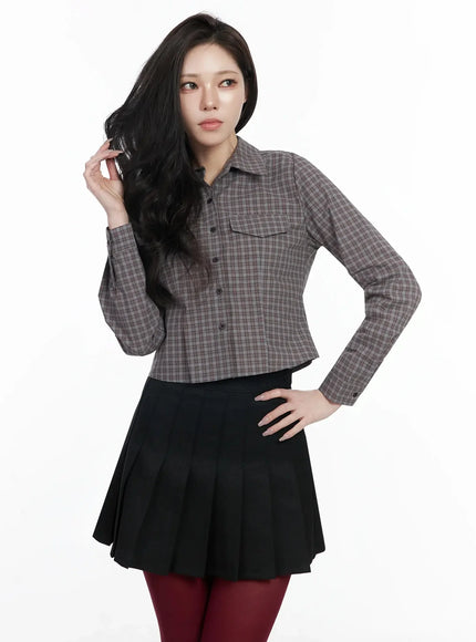 checkered-crop-shirt-ij528
