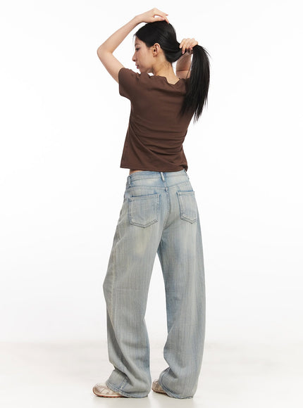 Jessi Washed Wide-Leg Jeans CA514