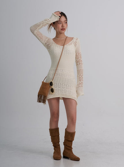 Layered Knit Mini Dress And Thin Straps Mini Dress Set CO19