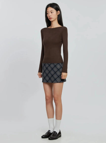 plaid-checkered-mini-skirt-in507