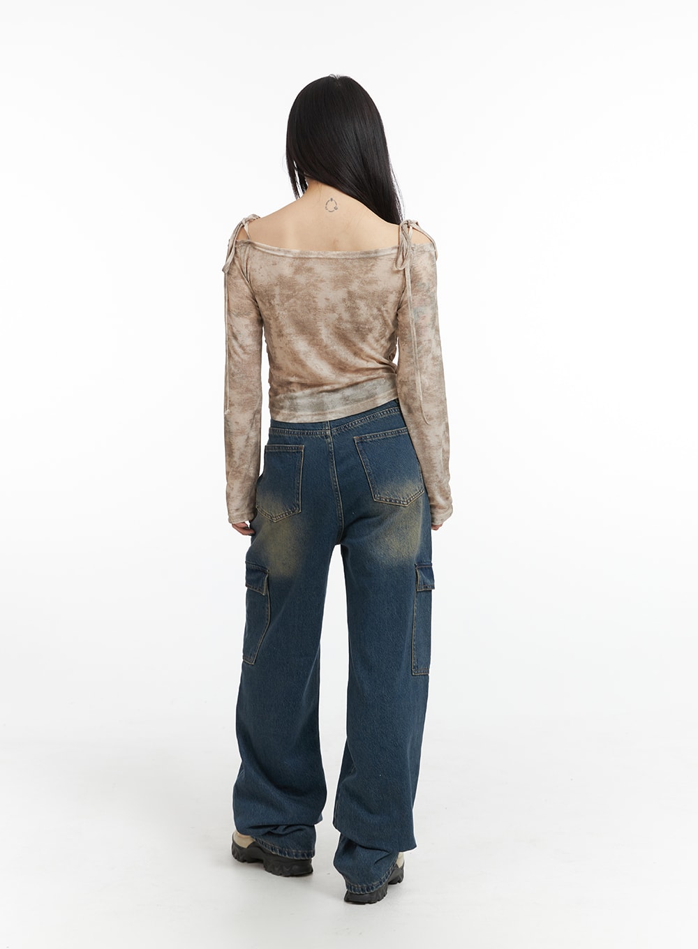 Haruku Style High Waist Denim Wide Leg Cargo Jeans With Elastic Pocket For  Women And Girls From Ltyy168, $40.11