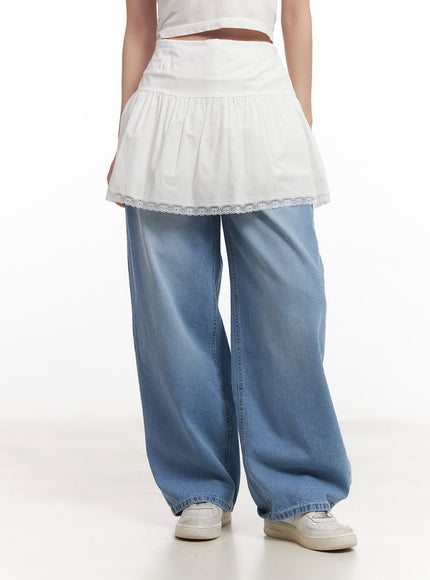 shirred-lace-mini-skirt-cm531