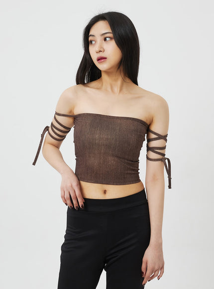 Lace-Up Detail Tube Top BF323