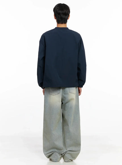 mens-v-neck-lettering-windbreak-pullover-io517