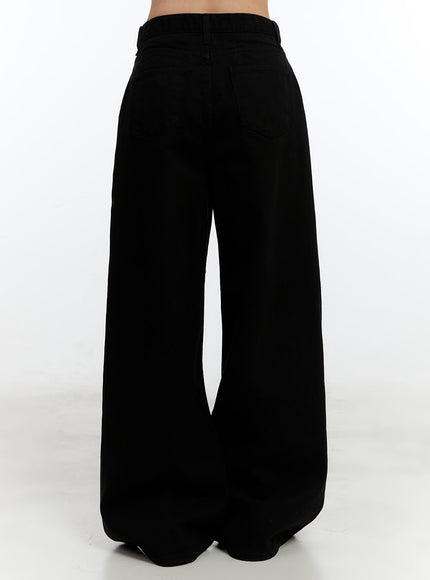 Solid Cotton Wide-Leg Trousers CM521