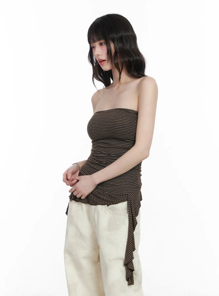 striped-frill-detail-tube-top-cm526