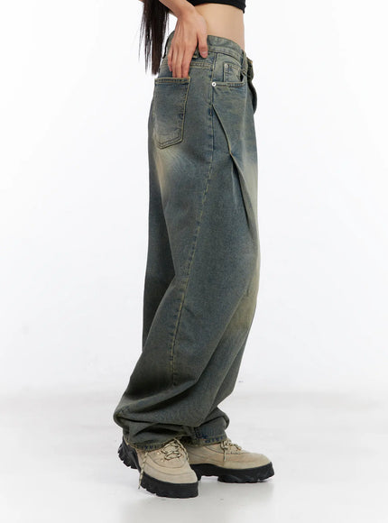 Chowon Washed Wide-Leg Denim Jeans CL530