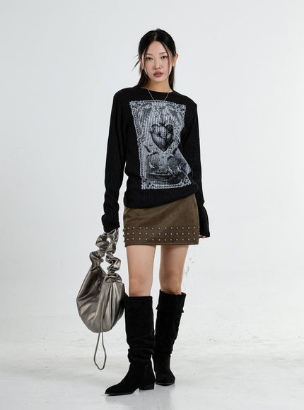 Round Neck Printed Knit CO07