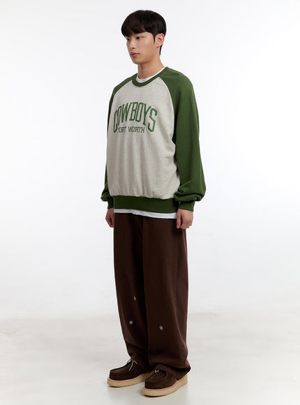 Men's Wide-Leg Pants with Embroidered Flowers IA504
