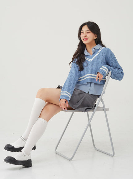 Basic Tone Down Color Crop Shirt BG23