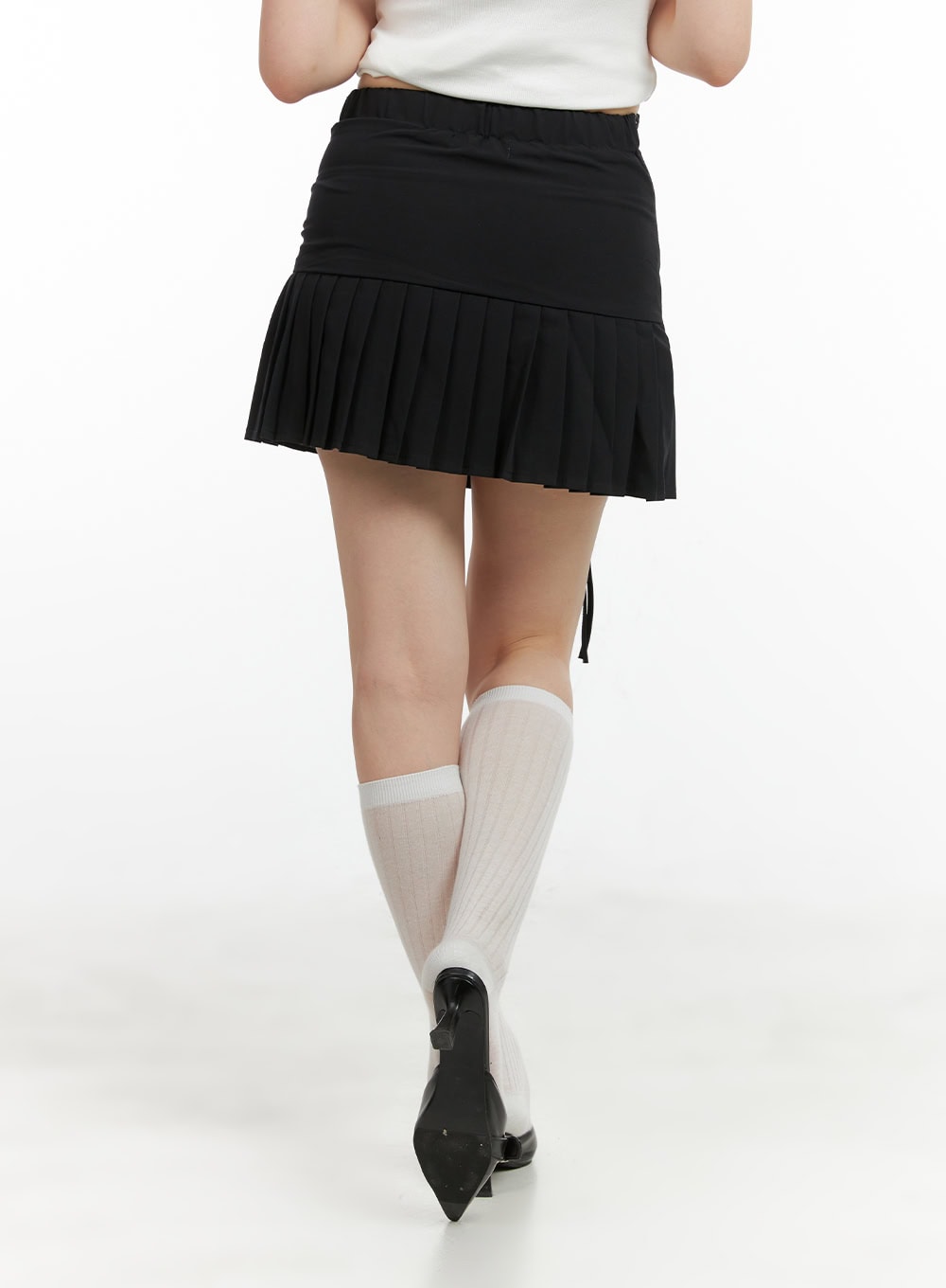 shirred-pleated-mini-skirt-cl422