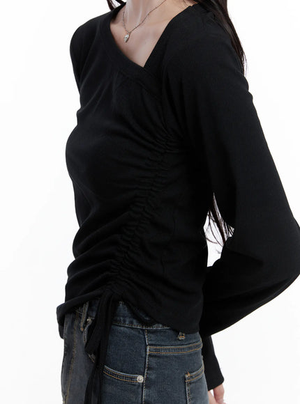 asymmetrical-neck-ruched-top-cs523