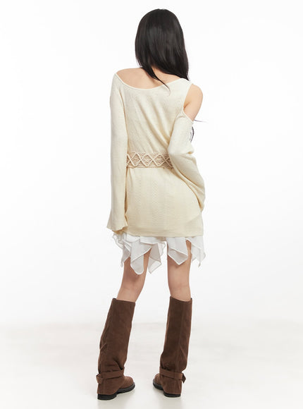 cut-out-maxi-sweater-with-belt-and-corsage-ca522