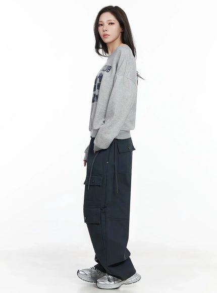 Wide Leg Cargo Pants IJ528