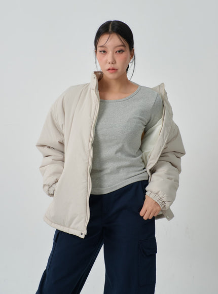 Oversized Zip-Up Puffer Jacket IJ320