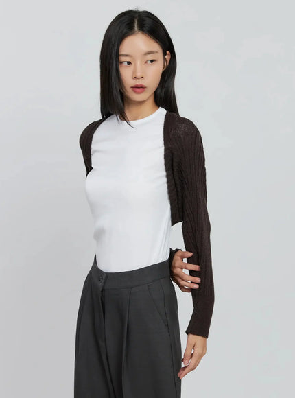 Ribbed Knit Bolero IN507