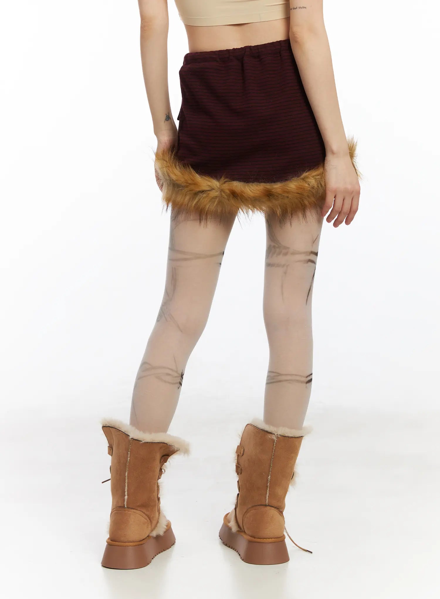 faux-fur-trim-mini-skirt-cd518