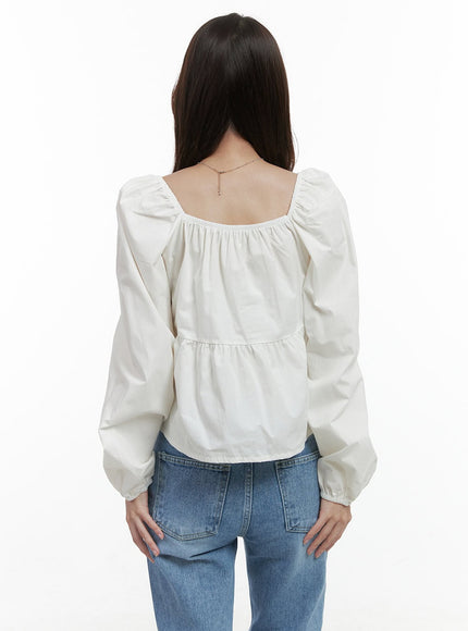 classic-square-neck-ribbon-sleeve-blouse-os416