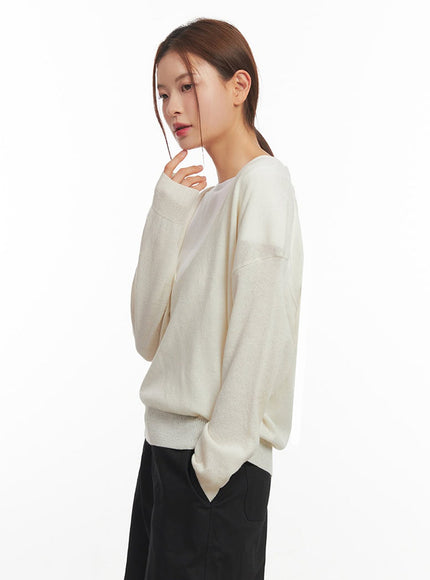 Loose-Fit V-Neck Sweater IM513