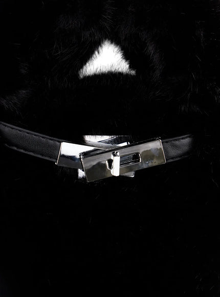 Faux-Fur Buckle Crossbody Bag CD501