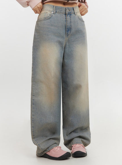 Kyla Washed Wide-Leg Baggy Jeans IF511