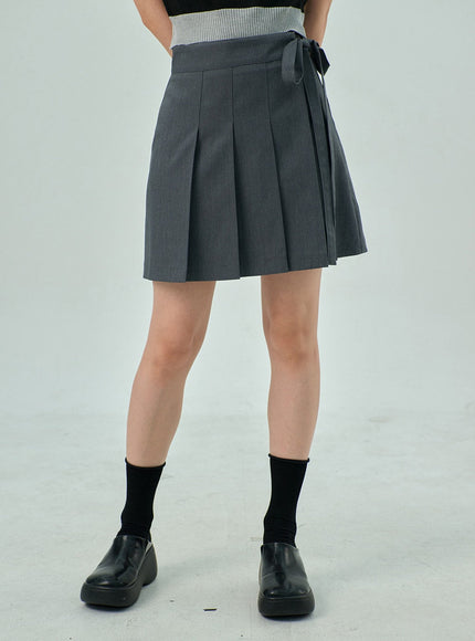 Wrapped Pleated Mini Skirt OY315
