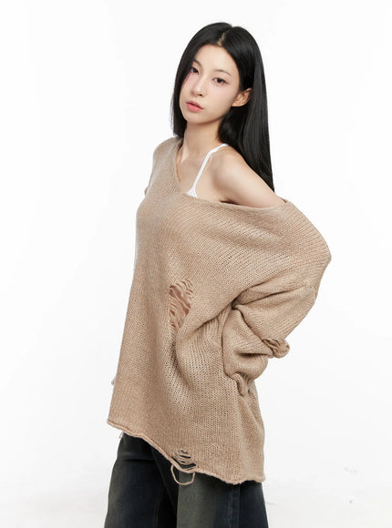 distressed-loose-knit-sweater-cg522