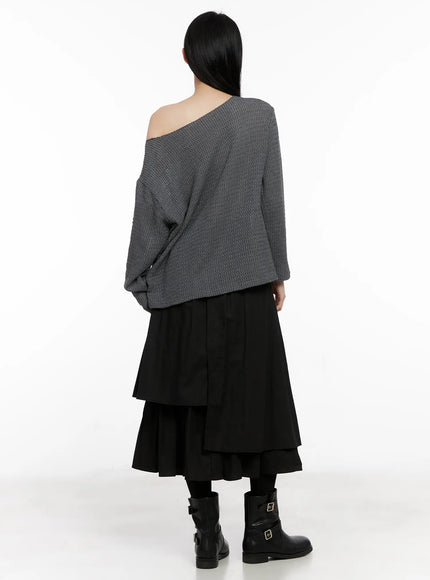 Asymmetrical Flare Layered Skirt CG526