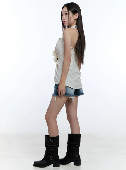 ruffle-halter-sleeveless-blouse-cu526