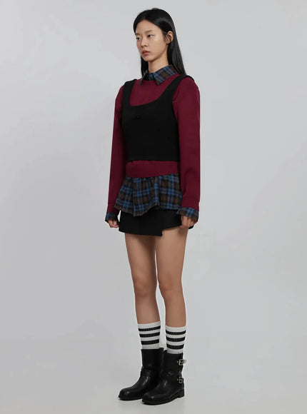 ribbon-detail-layered-sleeveless-top-id504