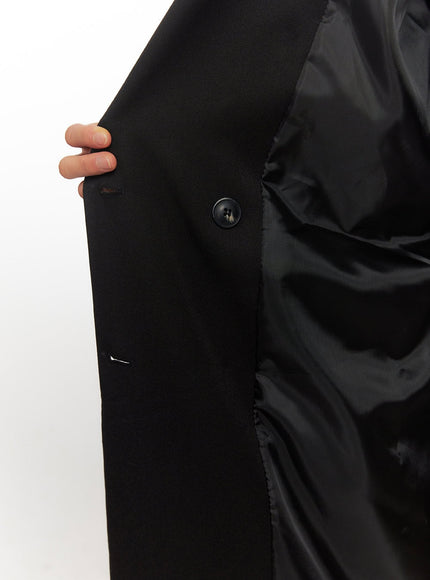 Buttoned Collared Long Coat IM513