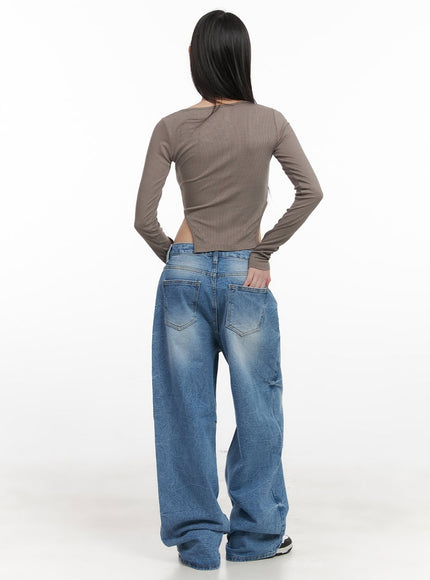 Kayla Washed Baggy Jeans CJ524