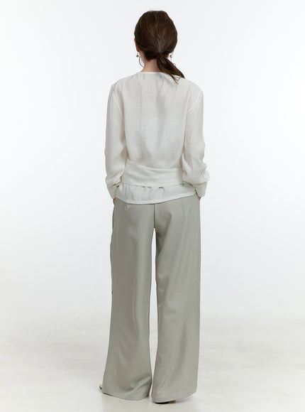 Classic Waist Layered Wide-Fit Pants CF504