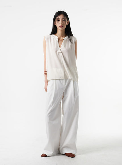 Baggy Cotton Tailored Pants IA325