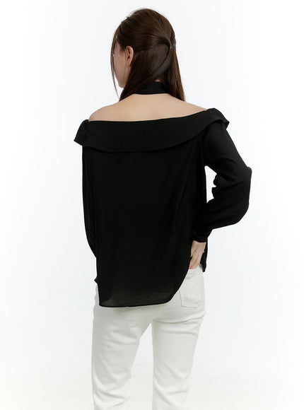 Elegant Off-Shoulder Choker Blouse CF504