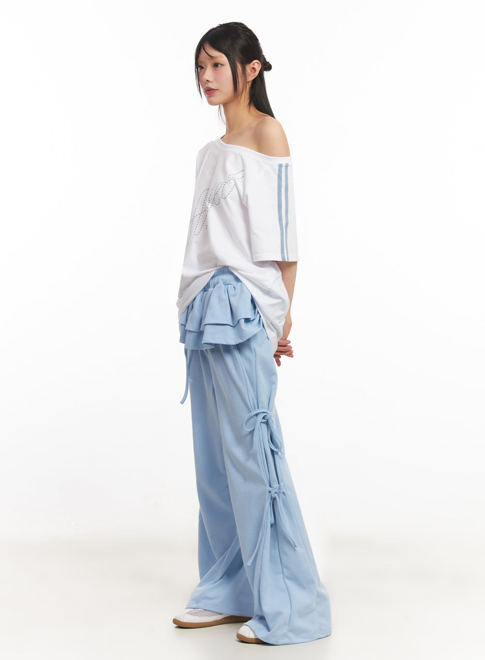 frill-skirt-layered-ribbon-sweatpants-iy502