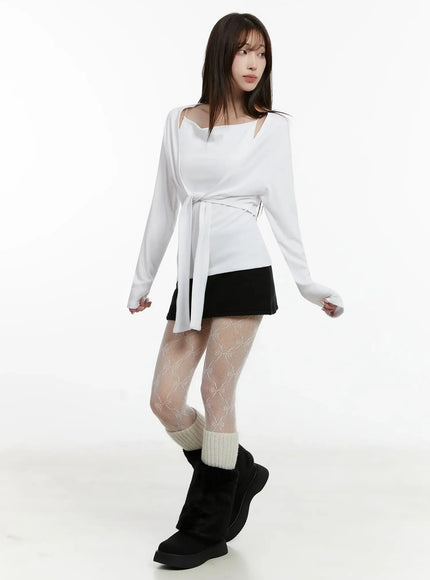 Fleece Low Rise Mini Skirt IJ516