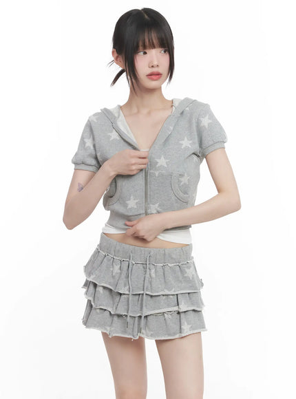 star-print-short-sleeve-hoodie-cu518