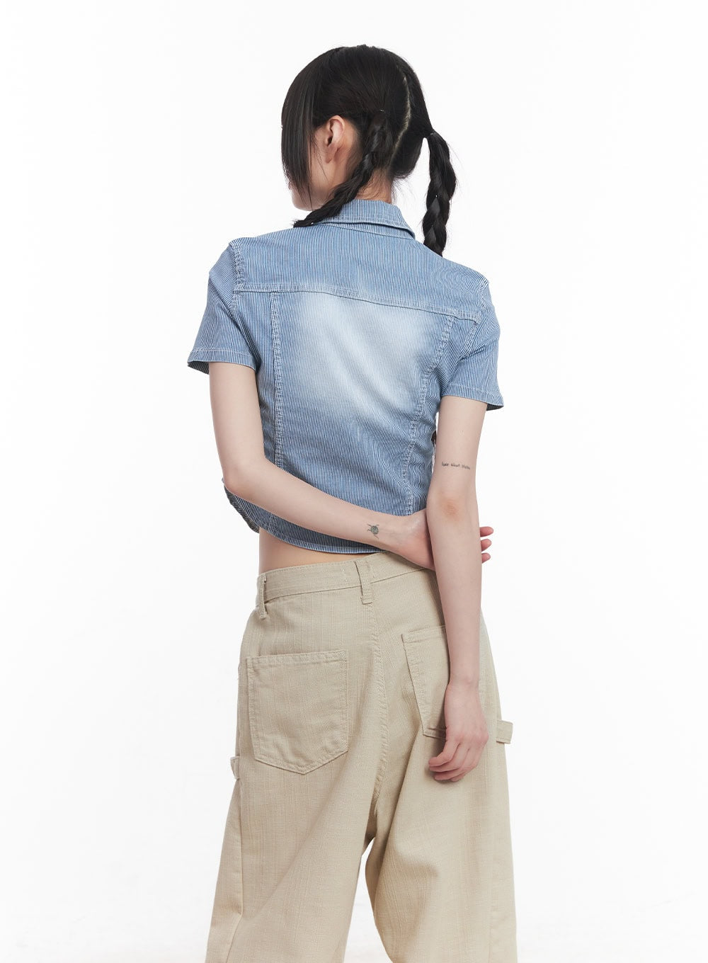 striped-half-sleeve-denim-shirt-cu506