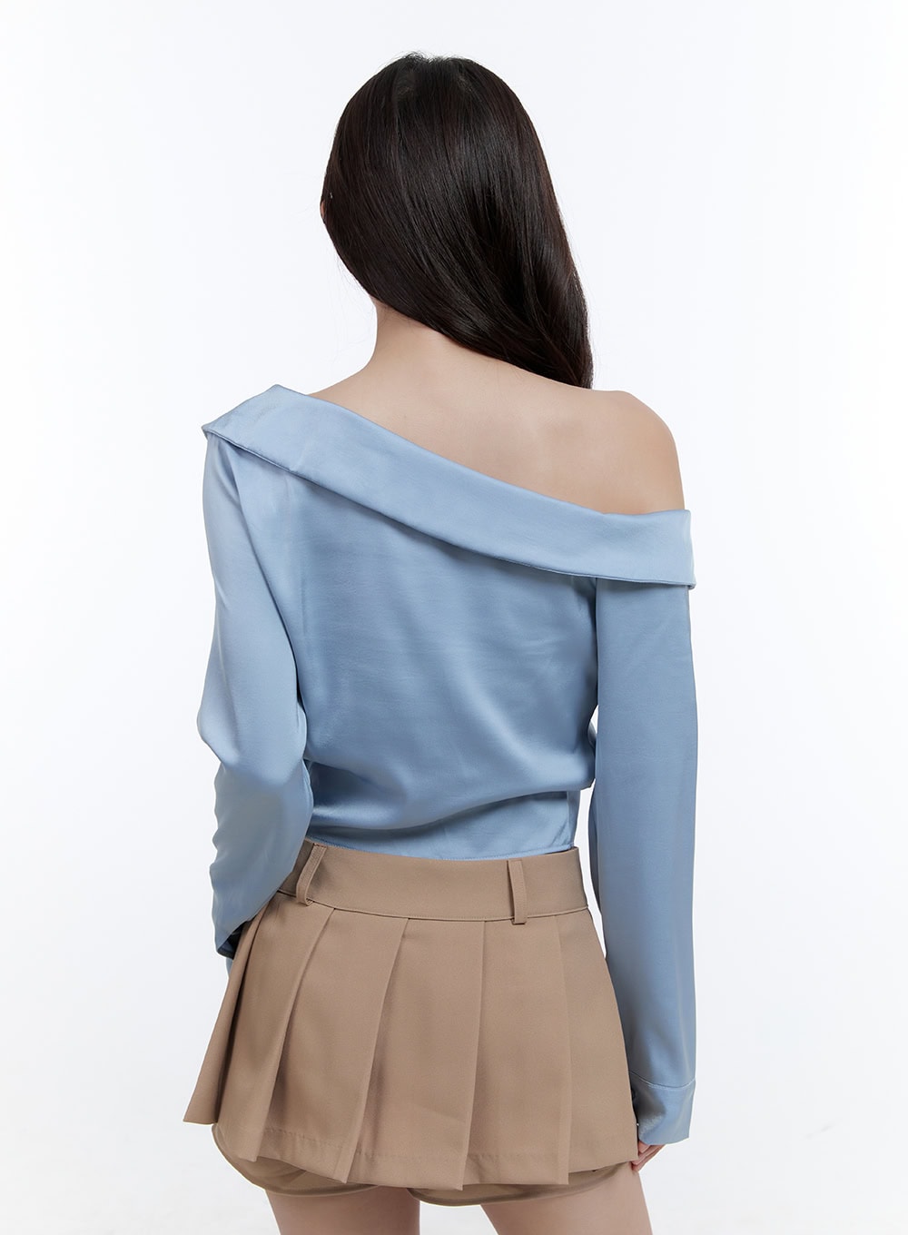 shirred-satin-one-shoulder-crop-top-cg413