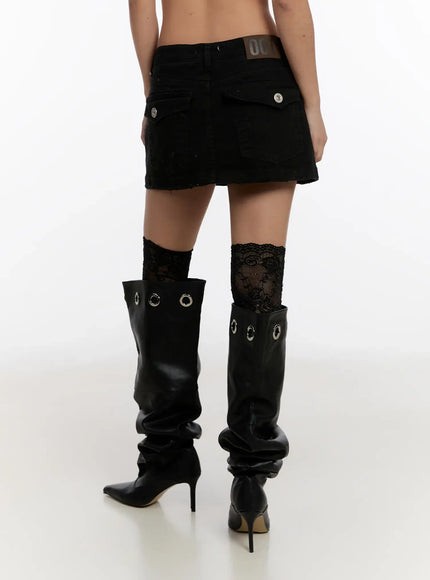 distressed-cotton-mini-skirt-cn527