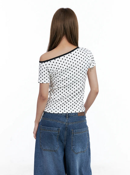polka-dot-off-shoulder-top-cl510