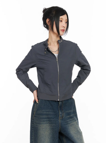 slim-biker-jacket-cm516 / Dark gray