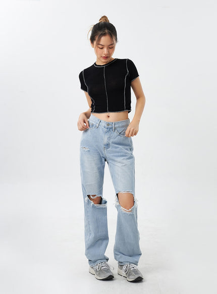 Stitch Cropped Tee CY308