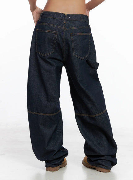 Relaxed Fit Dark Denim Jeans CS522